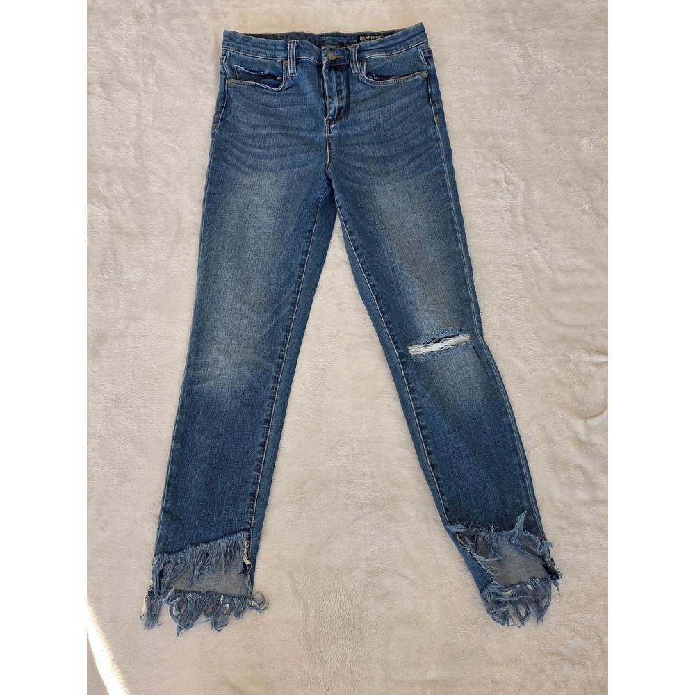 BLANKNYC The Great Jones High Rise Skinny Jeans Distressed Frayed Hem Size‎ 28